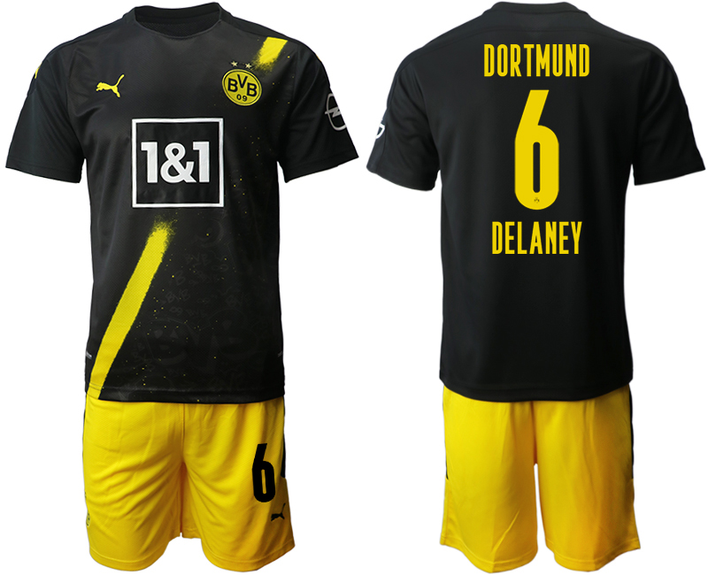 Men 2020-2021 club Borussia Dortmund away #6 black Soccer Jerseys
